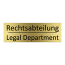 Rechtsabteilung - Legal Department