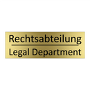Rechtsabteilung - Legal Department