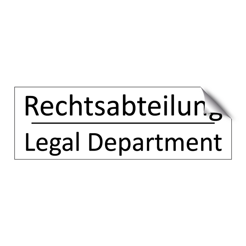 Rechtsabteilung - Legal Department
