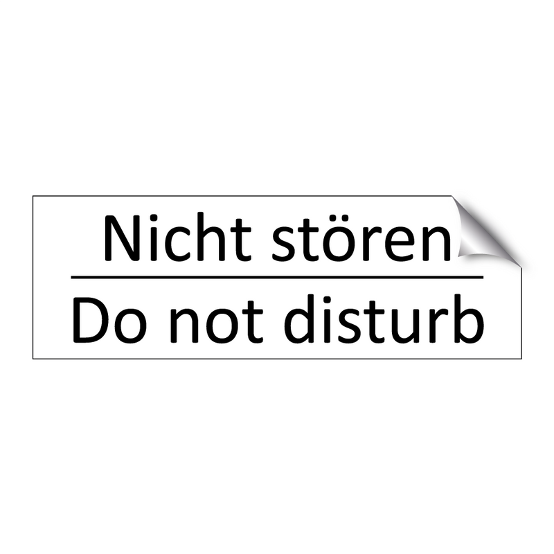 Nicht stören - Do not disturb