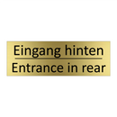 Eingang hinten - Entrance in rear
