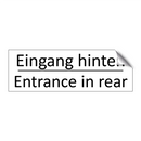 Eingang hinten - Entrance in rear