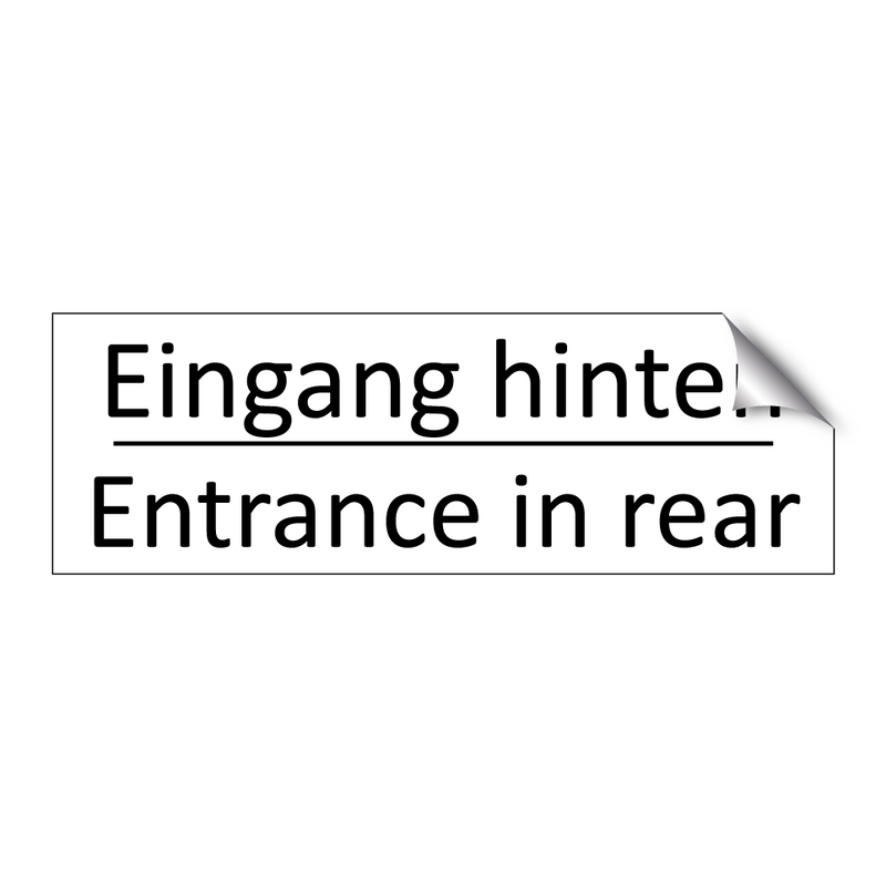 Eingang hinten - Entrance in rear