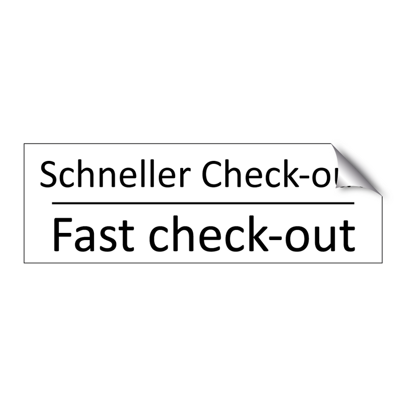 Schneller Check-out - Fast check-out