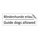 Blindenhunde erlaubt - Guide dogs allowed