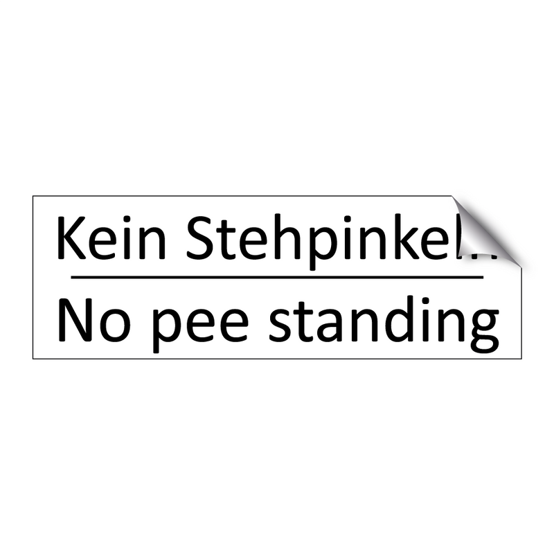 Kein Stehpinkeln - No pee standing