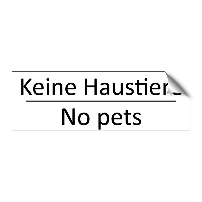 Keine Haustiere - No pets