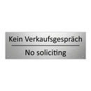 Kein Verkaufsgespräch - No soliciting