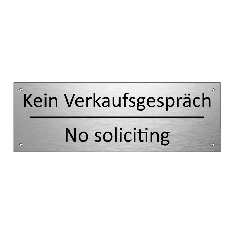 Kein Verkaufsgespräch - No soliciting