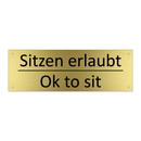 Sitzen erlaubt - Ok to sit