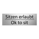 Sitzen erlaubt - Ok to sit