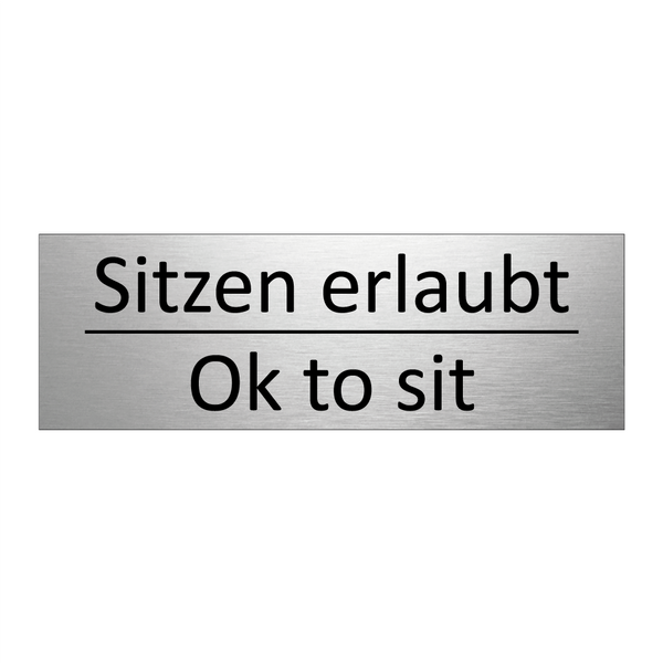 Sitzen erlaubt - Ok to sit