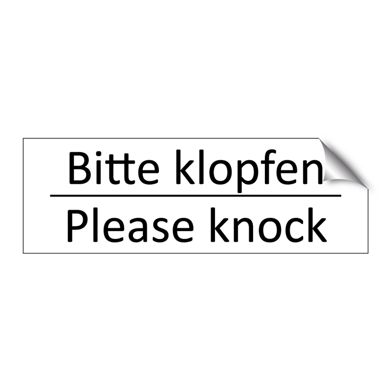 Bitte klopfen - Please knock