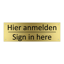 Hier anmelden - Sign in here