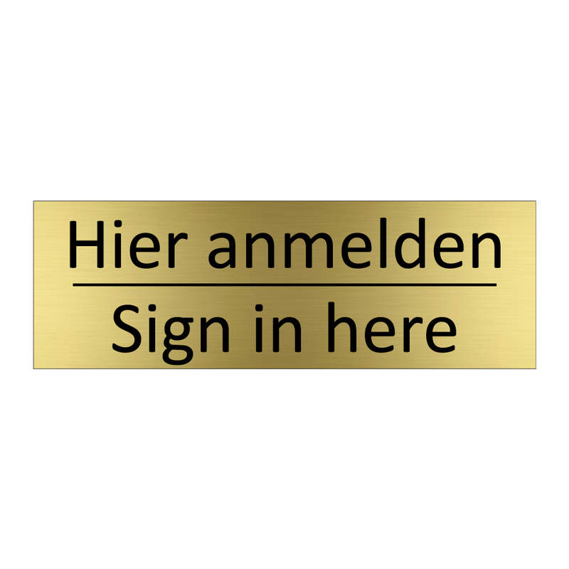 Hier anmelden - Sign in here