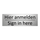 Hier anmelden - Sign in here