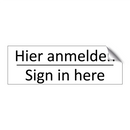 Hier anmelden - Sign in here