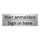 Hier anmelden - Sign in here