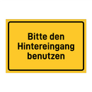 Bitte den Hintereingang benutzen & Bitte den Hintereingang benutzen