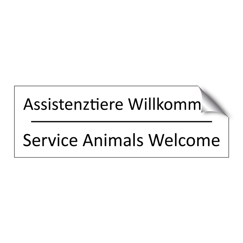 Assistenztiere Willkommen - Service Animals Welcome