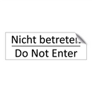 Nicht betreten - Do Not Enter