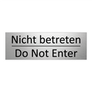 Nicht betreten - Do Not Enter