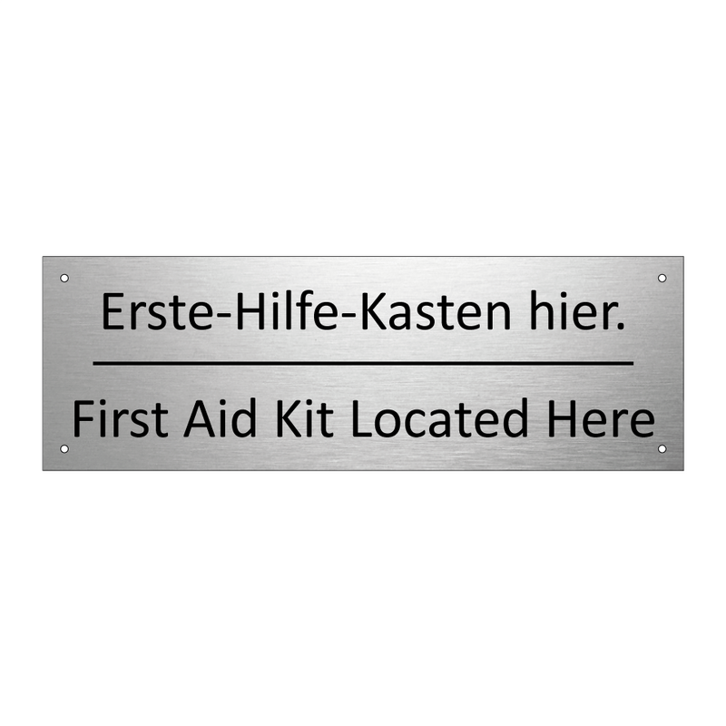 Erste-Hilfe-Kasten hier. - First Aid Kit Located Here