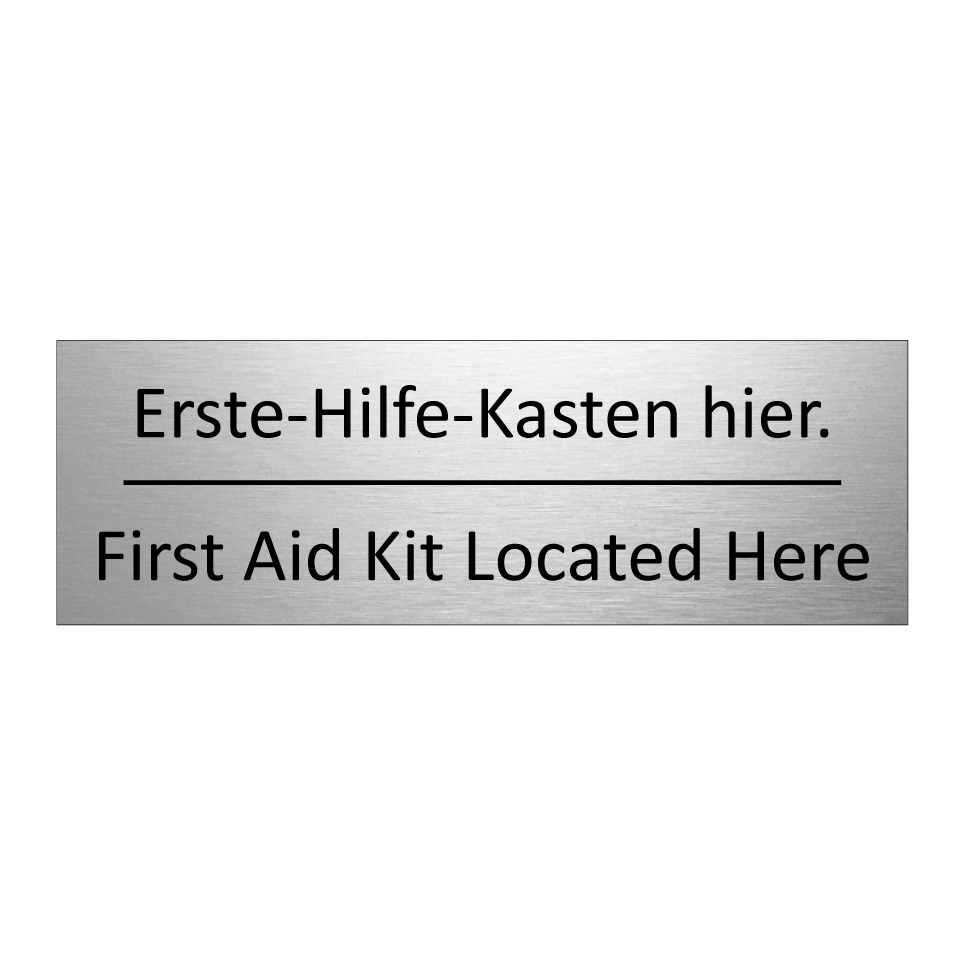 Erste-Hilfe-Kasten hier. - First Aid Kit Located Here Schild ...