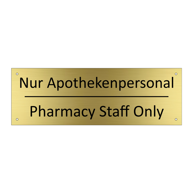 Nur Apothekenpersonal - Pharmacy Staff Only