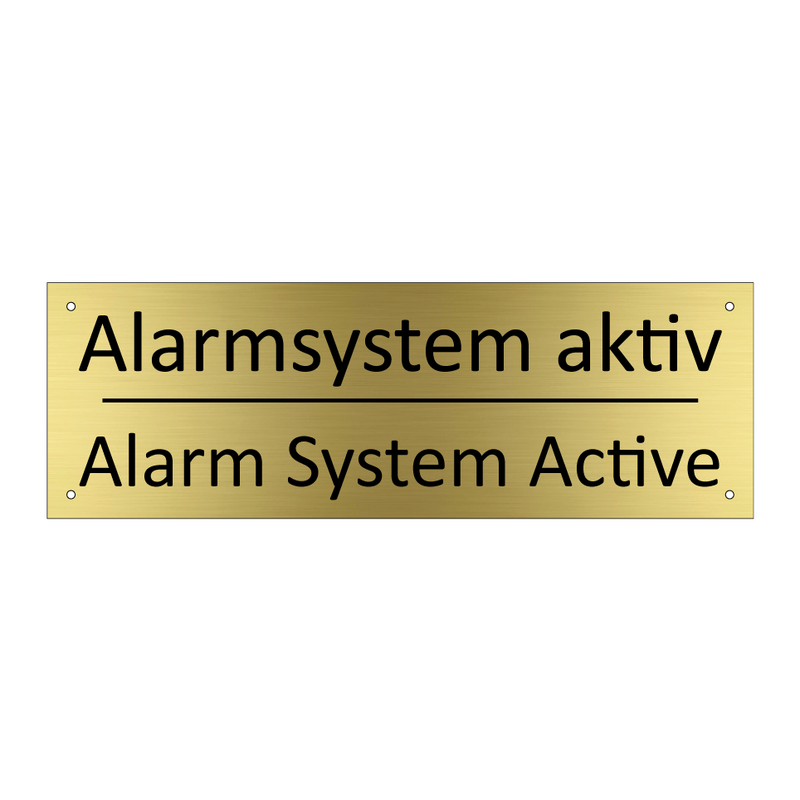 Alarmsystem aktiv - Alarm System Active