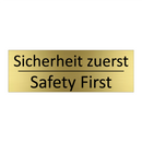 Sicherheit zuerst - Safety First