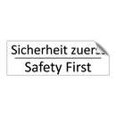 Sicherheit zuerst - Safety First