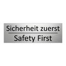 Sicherheit zuerst - Safety First