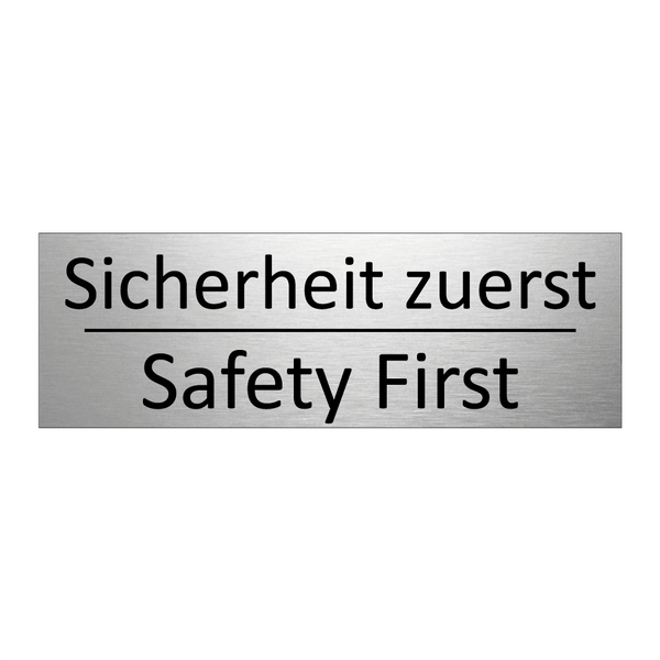 Sicherheit zuerst - Safety First