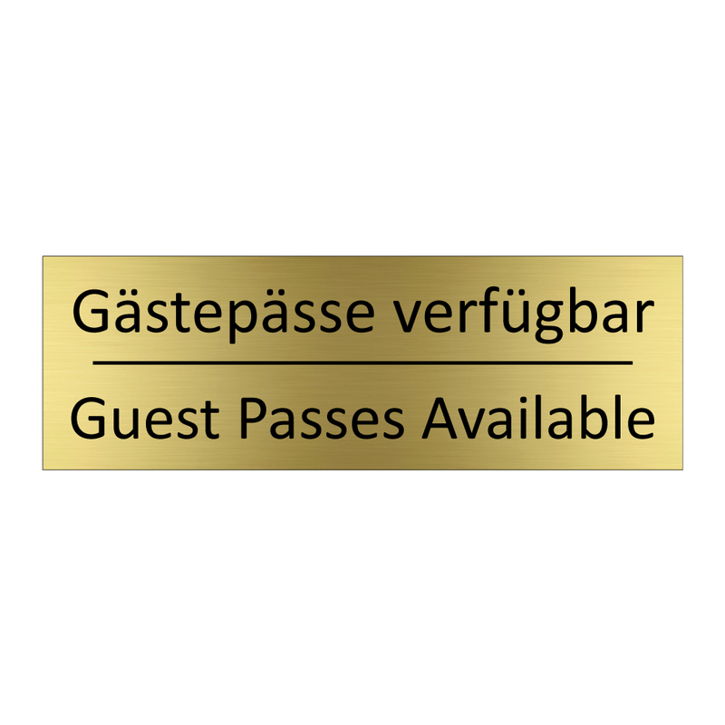 Gästepässe verfügbar - Guest Passes Available