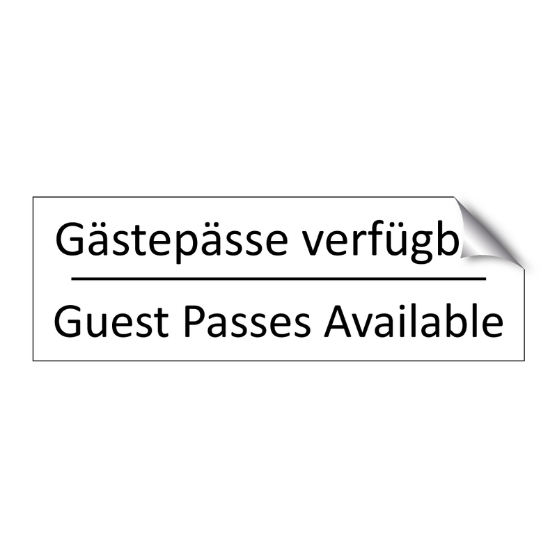 Gästepässe verfügbar - Guest Passes Available
