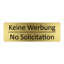 Keine Werbung - No Solicitation