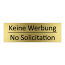 Keine Werbung - No Solicitation