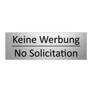 Keine Werbung - No Solicitation