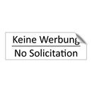 Keine Werbung - No Solicitation