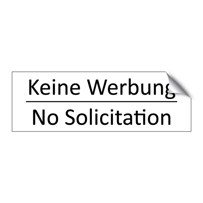 Keine Werbung - No Solicitation