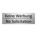 Keine Werbung - No Solicitation