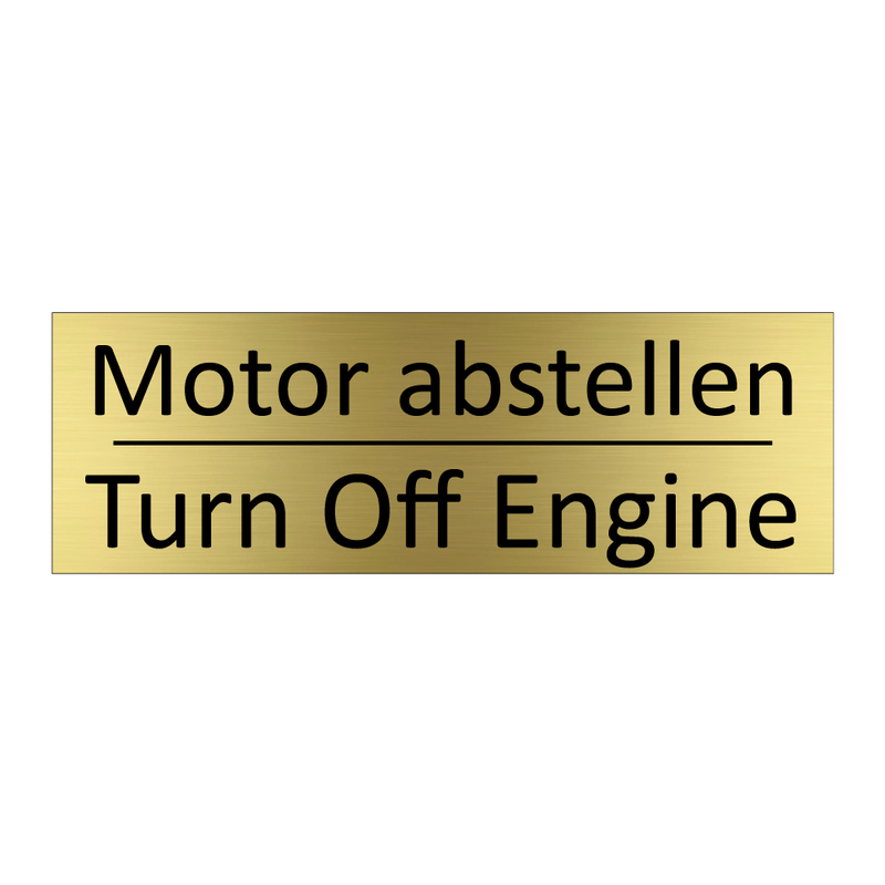 Motor abstellen - Turn Off Engine