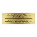 Lebensmittelallergie-Warnung Enthält /.../ - Food allergy warning Contains /.../