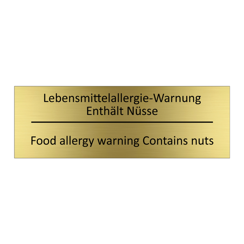 Lebensmittelallergie-Warnung Enthält /.../ - Food allergy warning Contains /.../