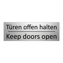 Türen offen halten - Keep doors open