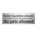 Keine Haustiere erlaubt - No pets allowed