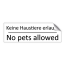 Keine Haustiere erlaubt - No pets allowed