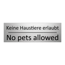 Keine Haustiere erlaubt - No pets allowed