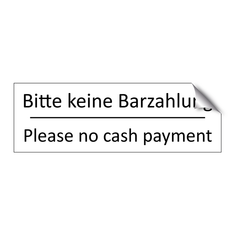 Bitte keine Barzahlung - Please no cash payment
